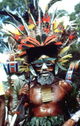 64 Tribesman with a full head dress of Birds of Paradise feathers 800