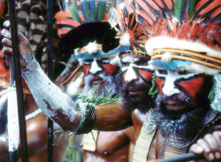 69 Several painted up Warriors in Mt. Hagen 800