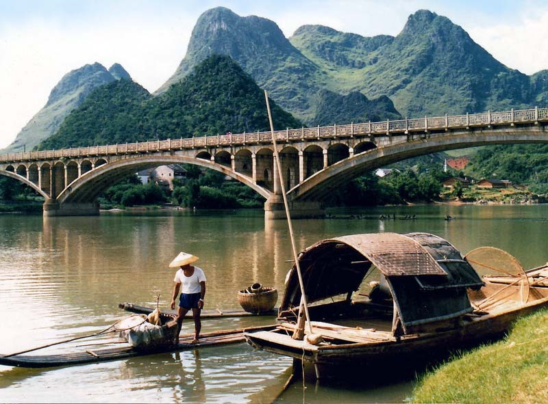 3 bridge crossing the xi river outside guilin in china 800