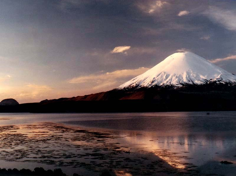 2 snow capped volcano in chile